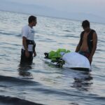 Kitesurf in Sardinia: Petrol Beach (La Maddalena Spiaggia) Kite Spot - August 2014 - Lucas Rey and Riccardo Mereu at the end of a Kite Day