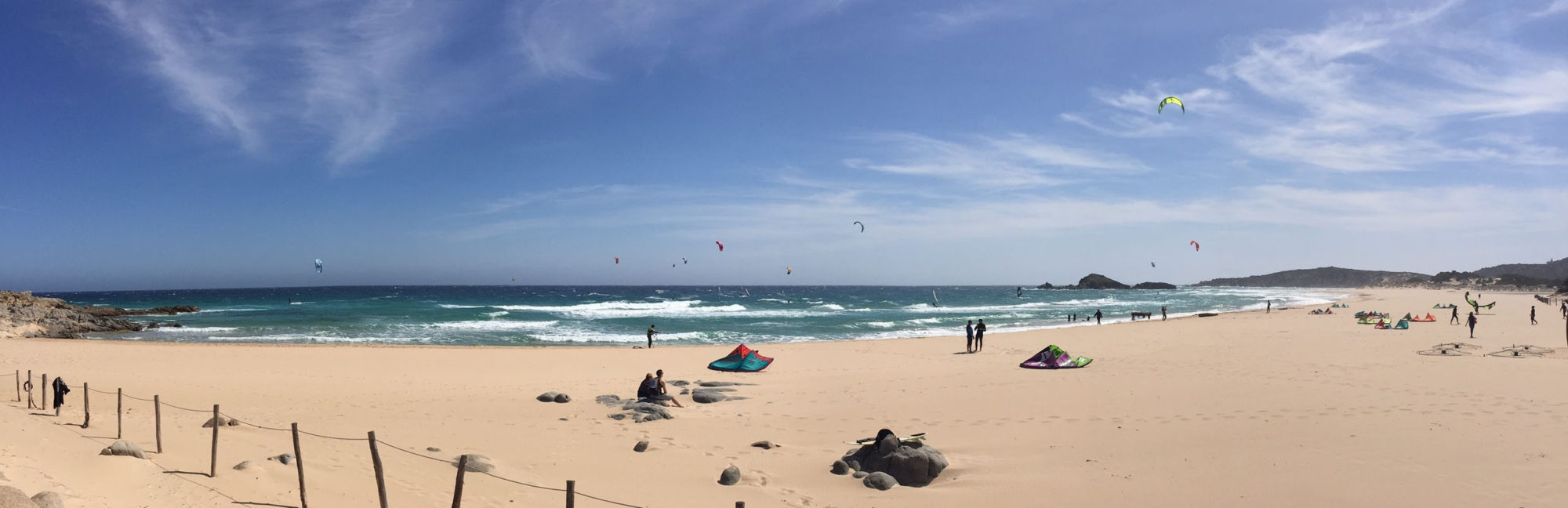 Kitesurfing Chia, Sardinia. Chia is a Wave Kite Spot in the Southern Sardinia, suitable just for advanced riders