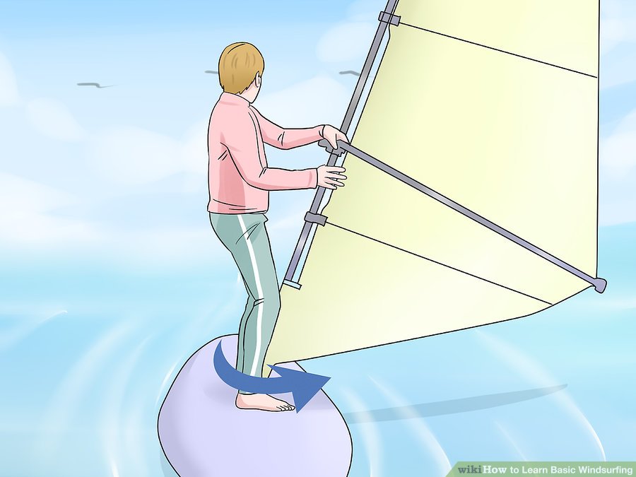 Learn Windsurfing Step-15 - Windsurf Turning Step around the mast to get to the other side